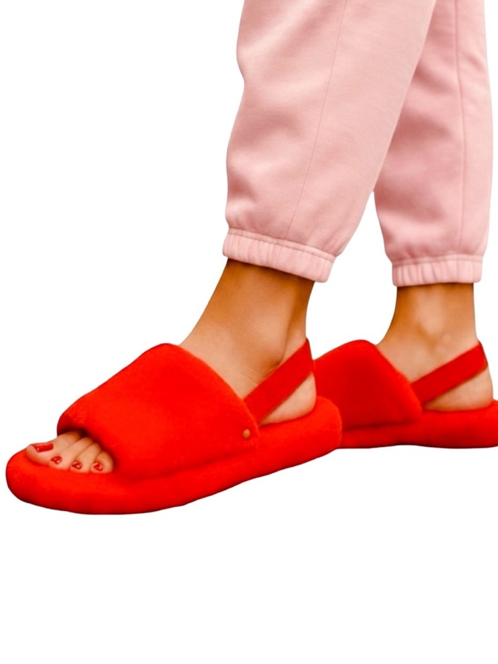 🍒NEW Cherry Slush Super-Plush Slingback Slipper Mules, Size 9